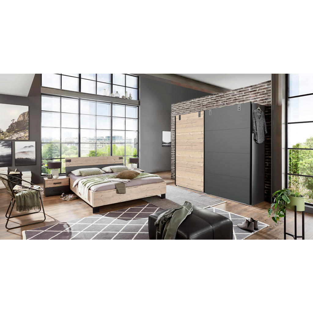 Thumbnail - Mid.you Bettanlage Wimex Malmö, Graphit, Eiche, 160x200 cm, BQ - Bündnis für Qualität, Made in Germany, DIN EN ISO 9001,...