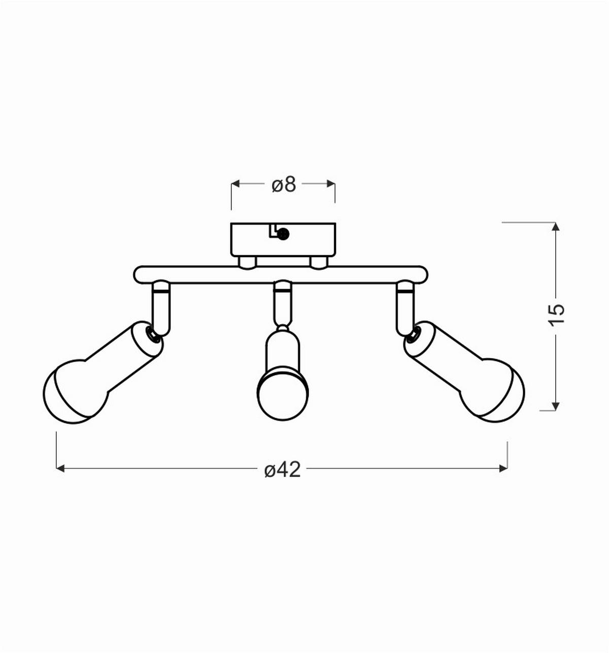 DECKENLEUCHTE 42/42/15 cm   - Basics, Metall (42/42/15cm)