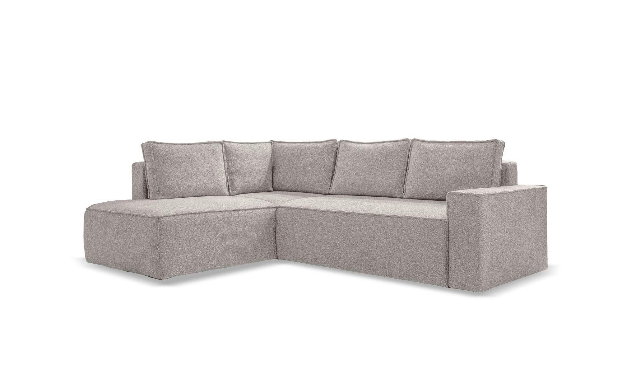 KUTNA GARNITURA tekstil  siva   - bijela/siva, Design, tekstil/plastika (194/246cm) - MID.YOU