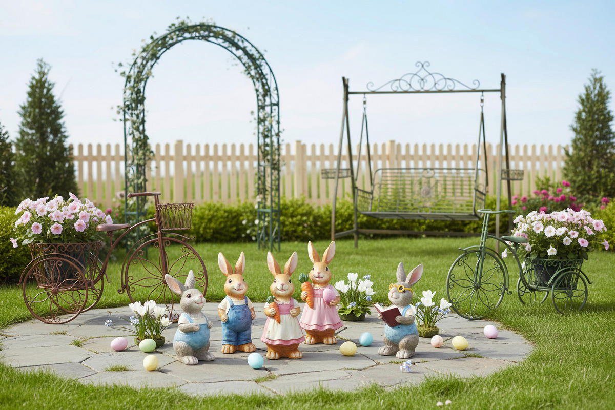 DEKOHASE - Blau/Gelb, LIFESTYLE, Stein (16,5/41,5/14,5cm)