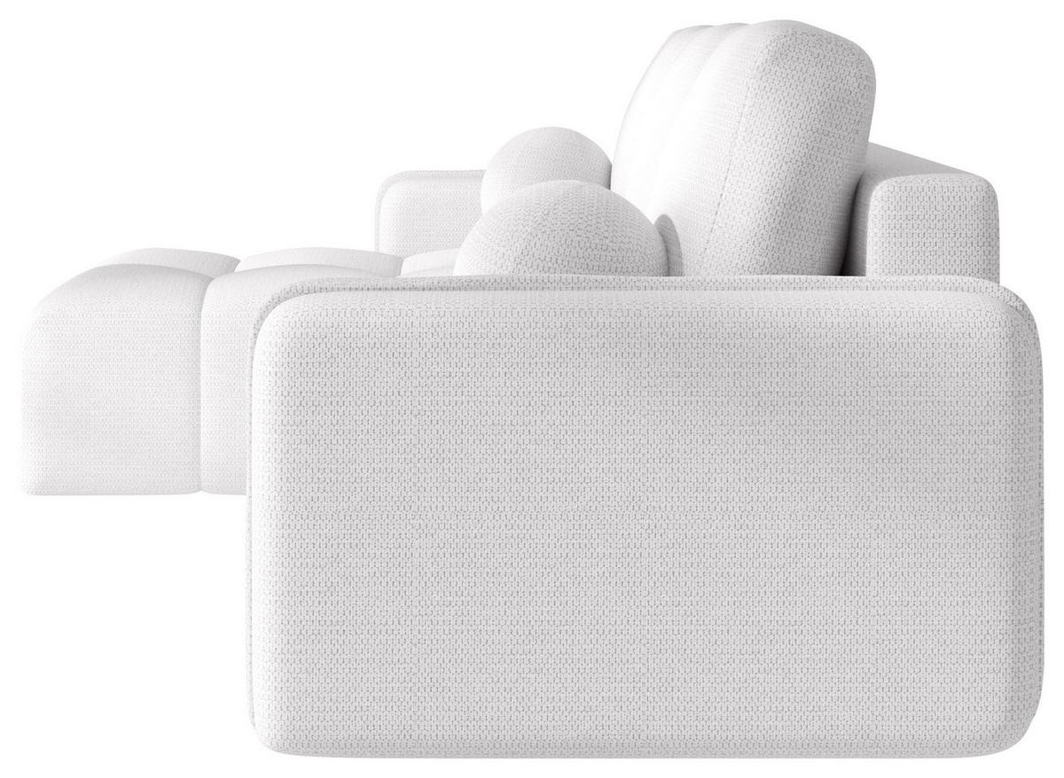 ECKSOFA  in Flachgewebe Weiß  - Schwarz/Weiß, MODERN, Kunststoff/Textil (142/240cm) - Carryhome
