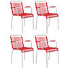 GARTENSESSEL-SET Aluminium Alufarben, Rot  - Rot/Alufarben, Design, Kunststoff/Metall (57/85/57cm) - FIAM
