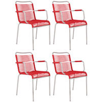 GARTENSESSEL-SET Aluminium Alufarben, Rot  - Rot/Alufarben, Design, Kunststoff/Metall (57/85/57cm) - FIAM