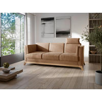 TROJMIESTNA POHOVKA, textil, koňaková - farba duba/koňaková, Konventionell, drevo/textil (213/84/93cm) - Sit & More