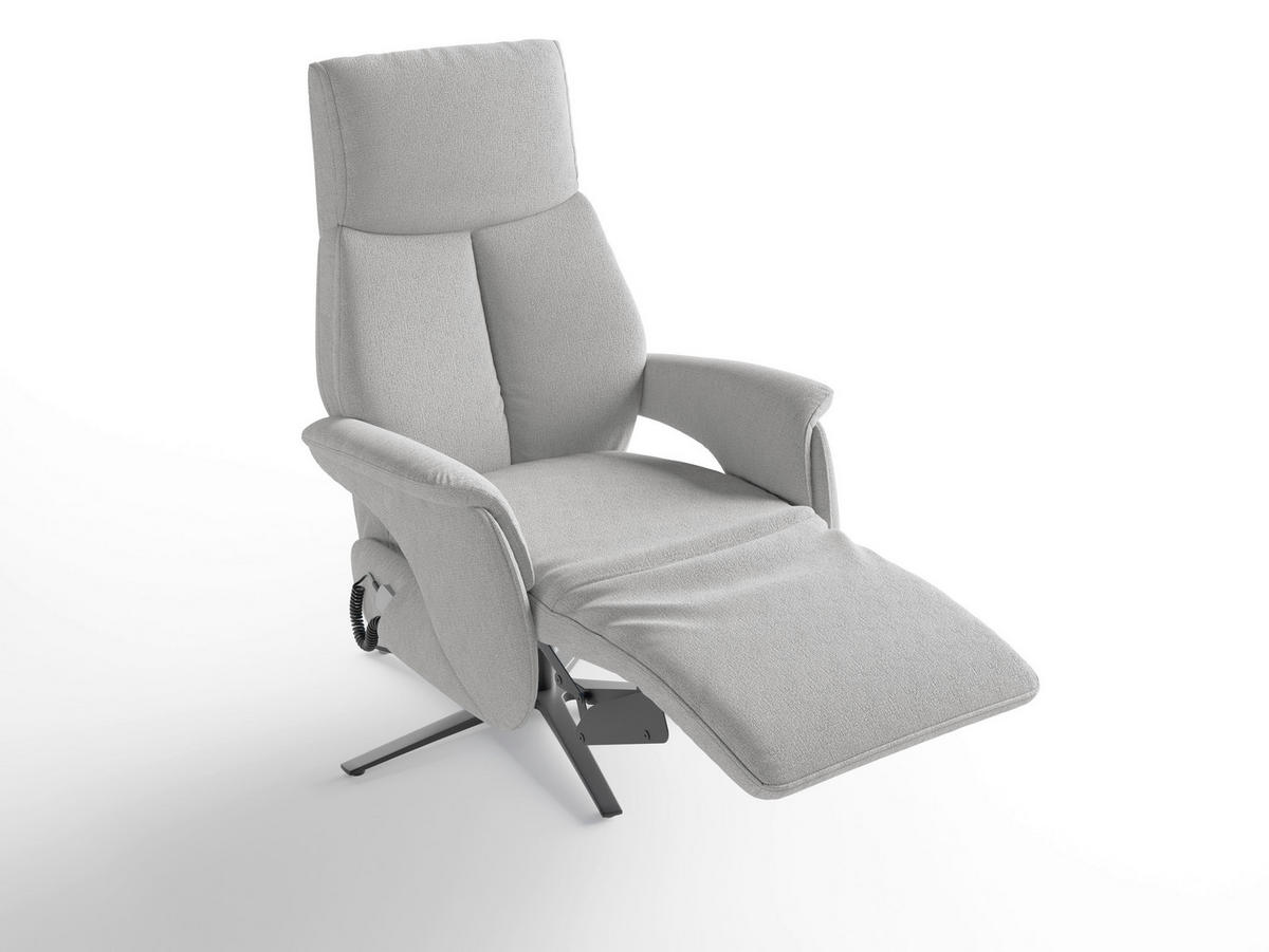 RELAXSESSEL Textil Silberfarben  - Silberfarben/Schwarz, Basics, Textil/Metall (75/110/85cm) - Sit & More