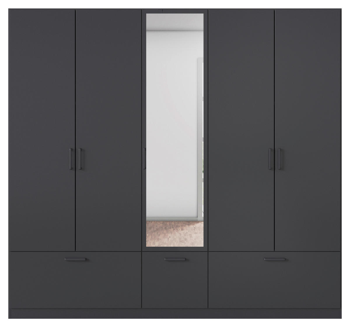 KLEIDERSCHRANK in Grau  - Grau, Basics, Holzwerkstoff/Metall (226/210/54cm) - Boxxx