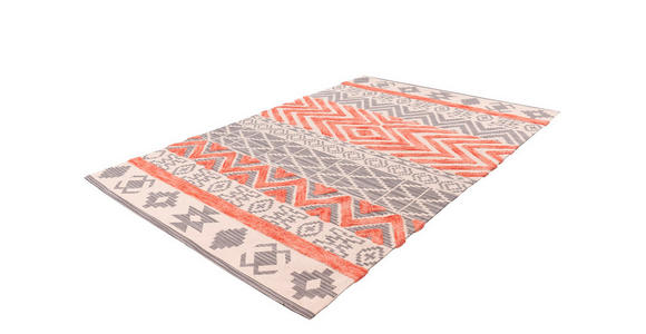 FLACHWEBETEPPICH 120/170 cm Grau, Koralle - Koralle/Grau, Design, Textil (120/170cm) - Novel