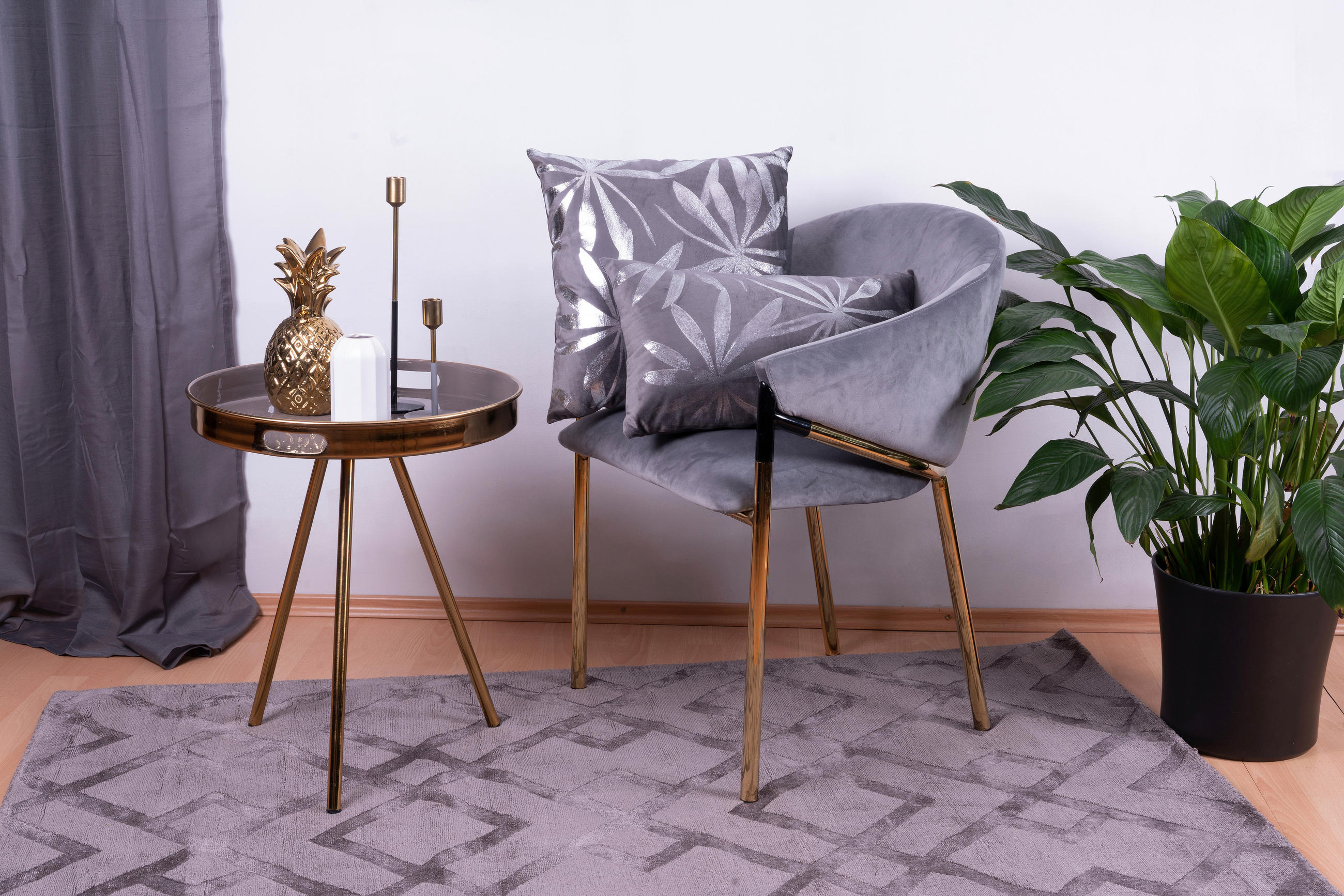 ZIERKISSENSET 2-teilig 30x45/50x45 cm  - Silberfarben/Graphitfarben, KONVENTIONELL, Textil (30x45/50x45cm)