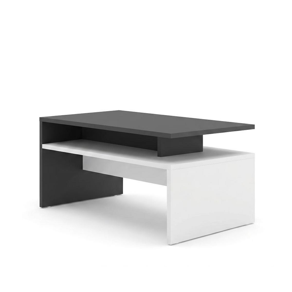 KLUBSKA MIZA, 92/47.5/50.5 cm antracit, bela  - bela/antracit, Moderno, leseni material (92/47.5/50.5cm) - Ti'me