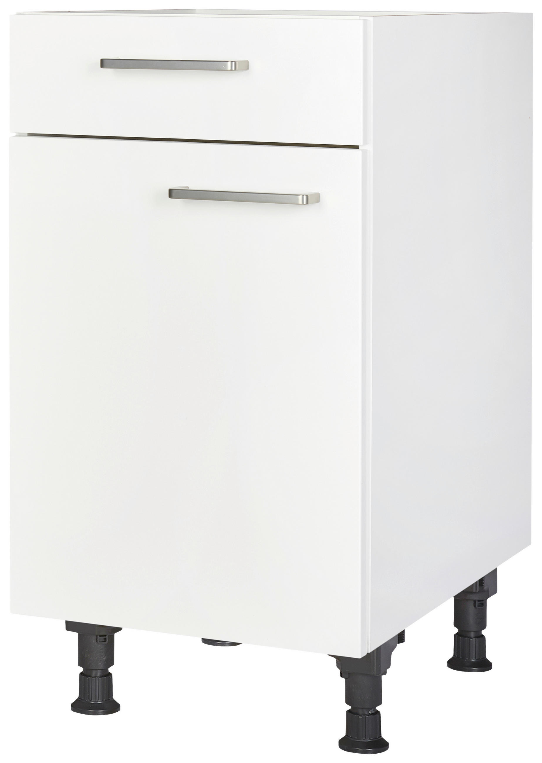 SCHUBKASTENUNTERSCHRANK 45/87/56 cm  in Weiß  - Edelstahlfarben/Weiß, MODERN, Holzwerkstoff/Metall (45/87/56cm) - Nobilia