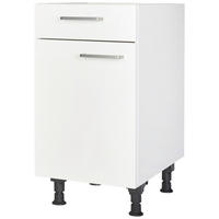 SCHUBKASTENUNTERSCHRANK 45/87/56 cm  in Weiß  - Edelstahlfarben/Weiß, MODERN, Holzwerkstoff/Metall (45/87/56cm) - Nobilia