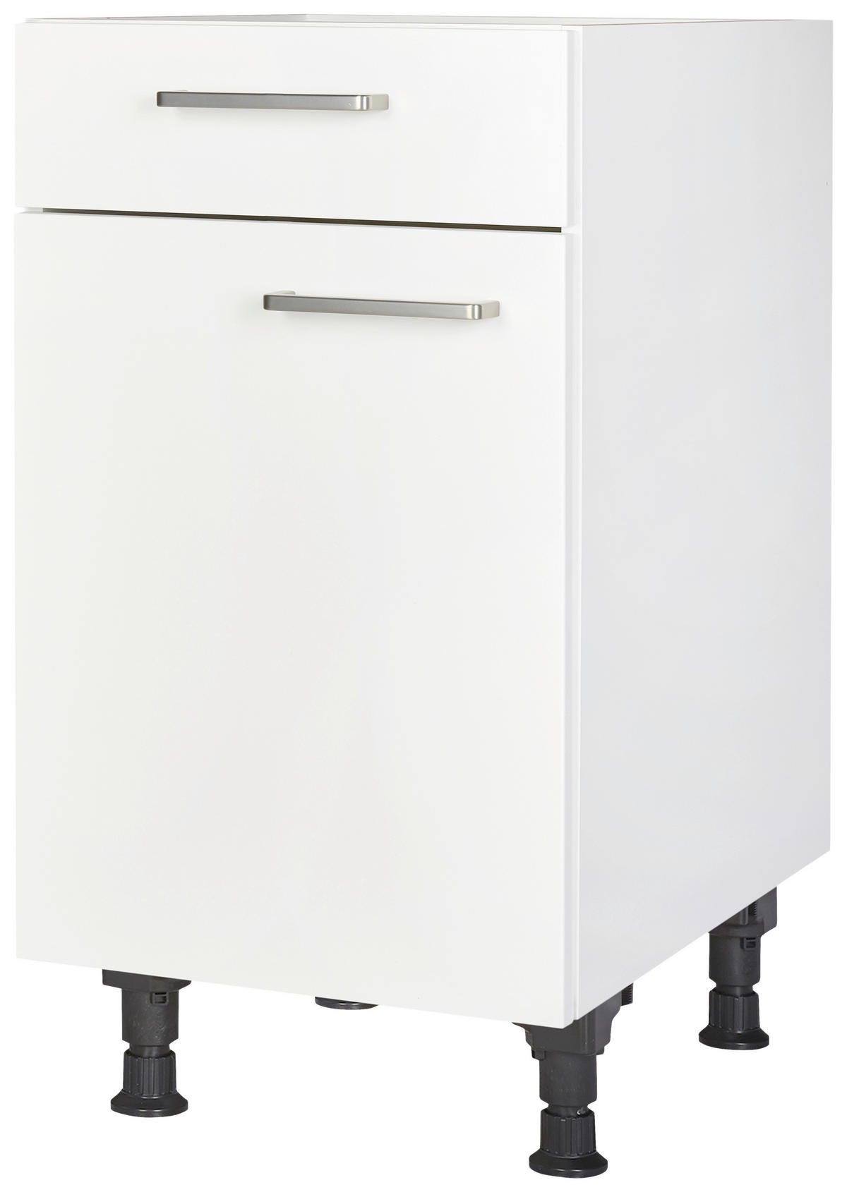 SCHUBKASTENUNTERSCHRANK 45/87/56 cm  in Weiß  - Edelstahlfarben/Weiß, MODERN, Holzwerkstoff/Metall (45/87/56cm) - Nobilia