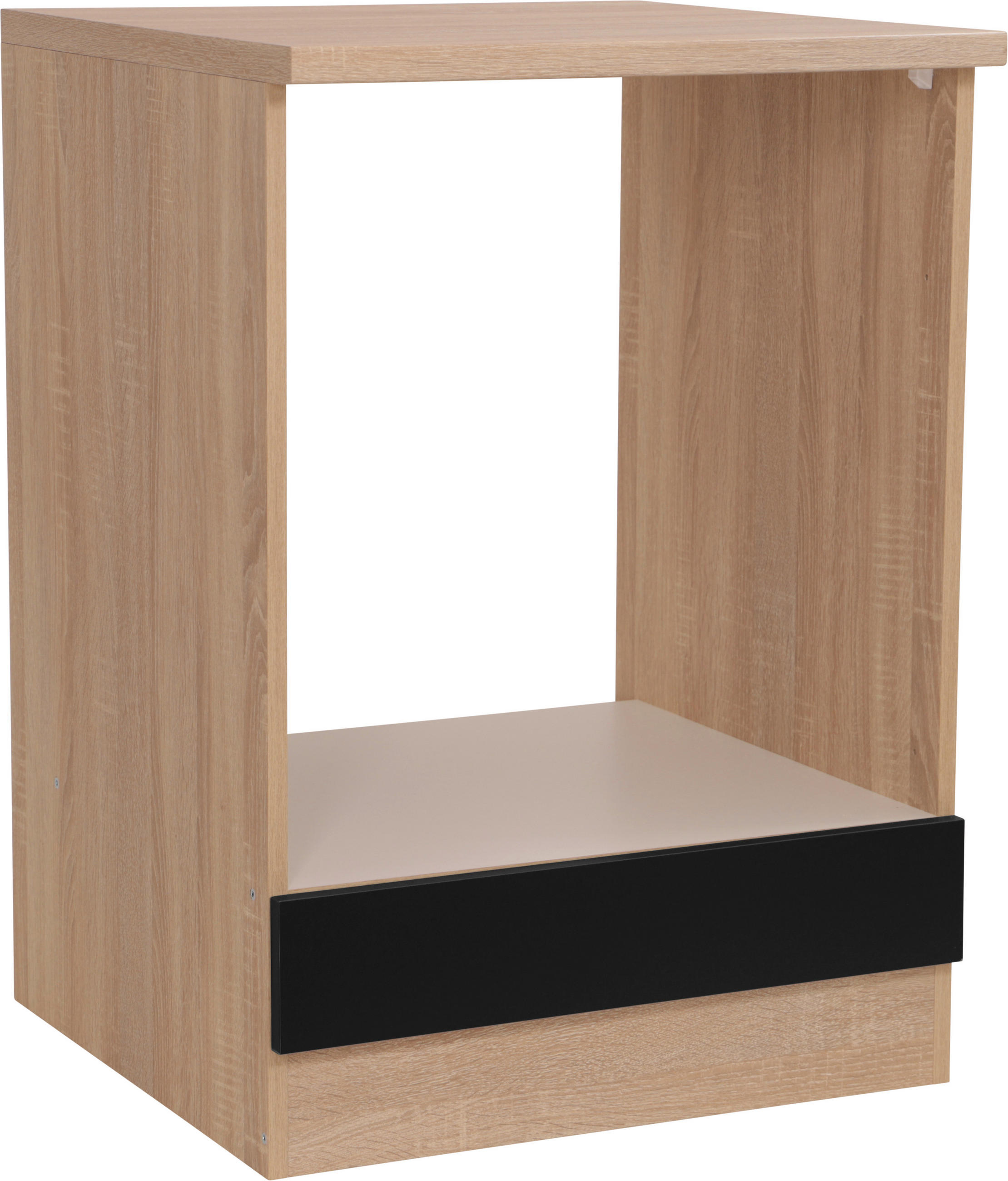 HERDUMBAUSCHRANK 60/84,8/60 cm  in Schwarz, Eichefarben  - Eichefarben/Schwarz, Basics, Holzwerkstoff (60/84,8/60cm) - Respekta