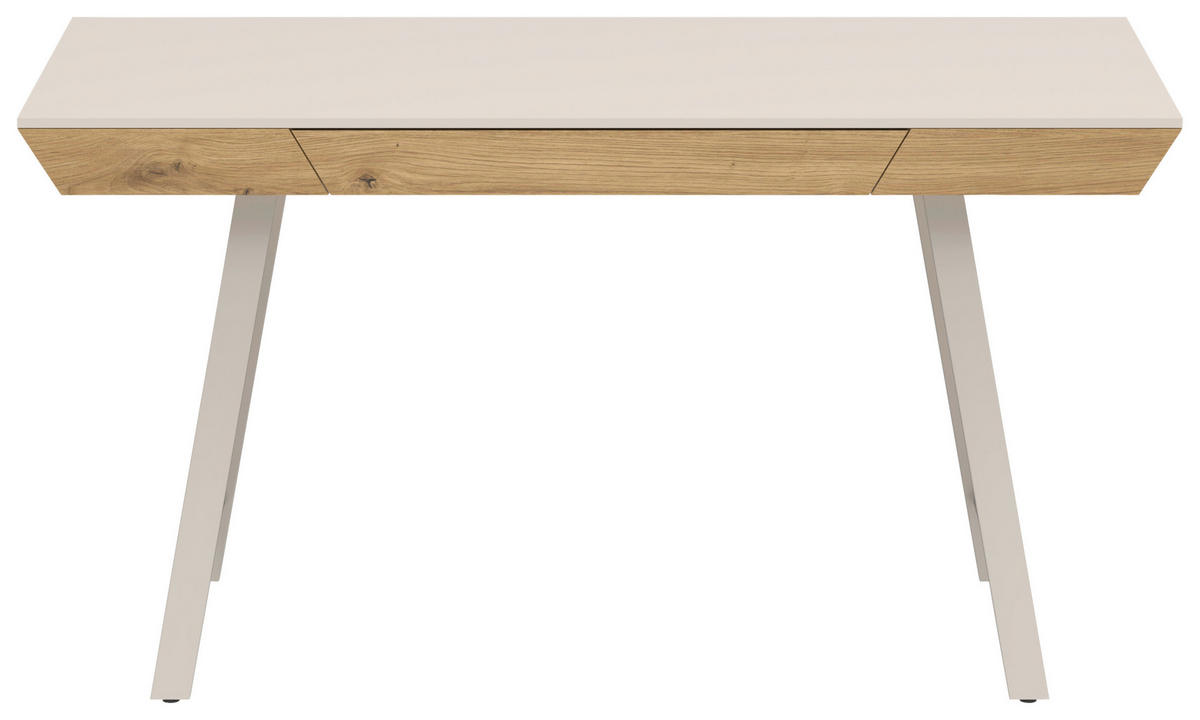 SCHREIBTISCH 140/60/75 cm Eichefarben, Kaschmir  - Kaschmir/Eichefarben, Design, Holzwerkstoff/Metall (140/60/75cm) - Novel