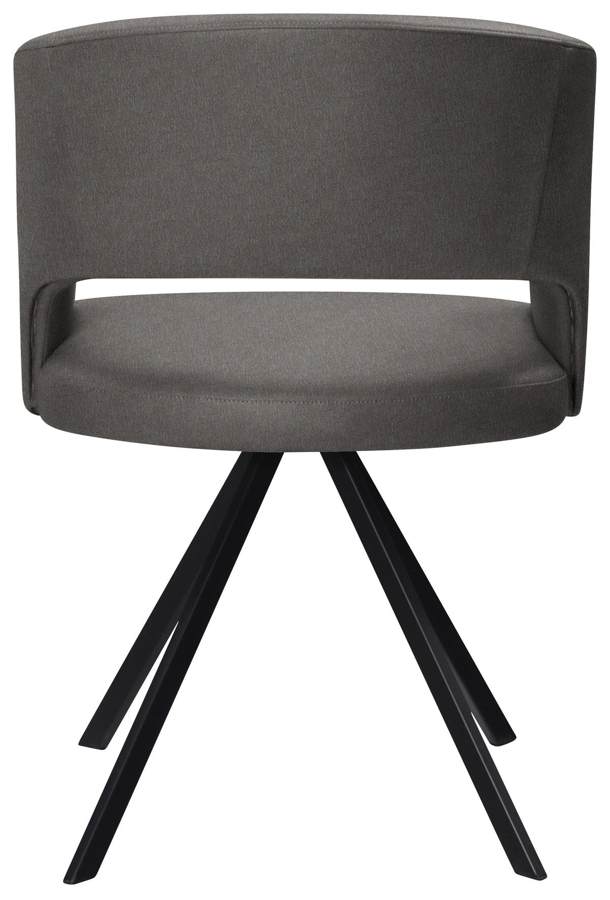ARMLEHNSTUHL  in Stahl Mikrofaser, Lederlook (vegan)  - Dunkelgrau/Schwarz, Konventionell, Textil/Metall (56/84/59cm) - Moderano
