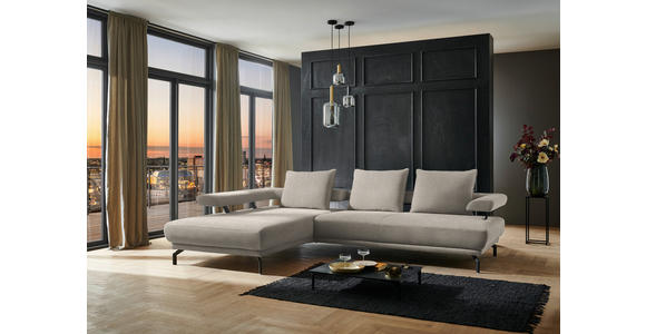 ECKSOFA in Chenille Greige 224/305 cm - Greige/Schwarz, Design, Textil/Metall (224/305cm) - Dieter Knoll