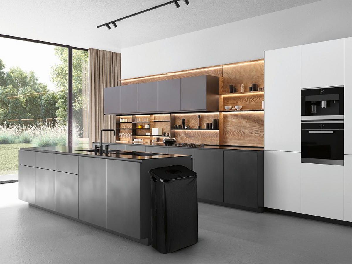 FLASCHENSAMMLER EASYmaxx  - Schwarz, Basics, Naturmaterialien/Kunststoff (40/32,5/72cm) - EASYMAXX