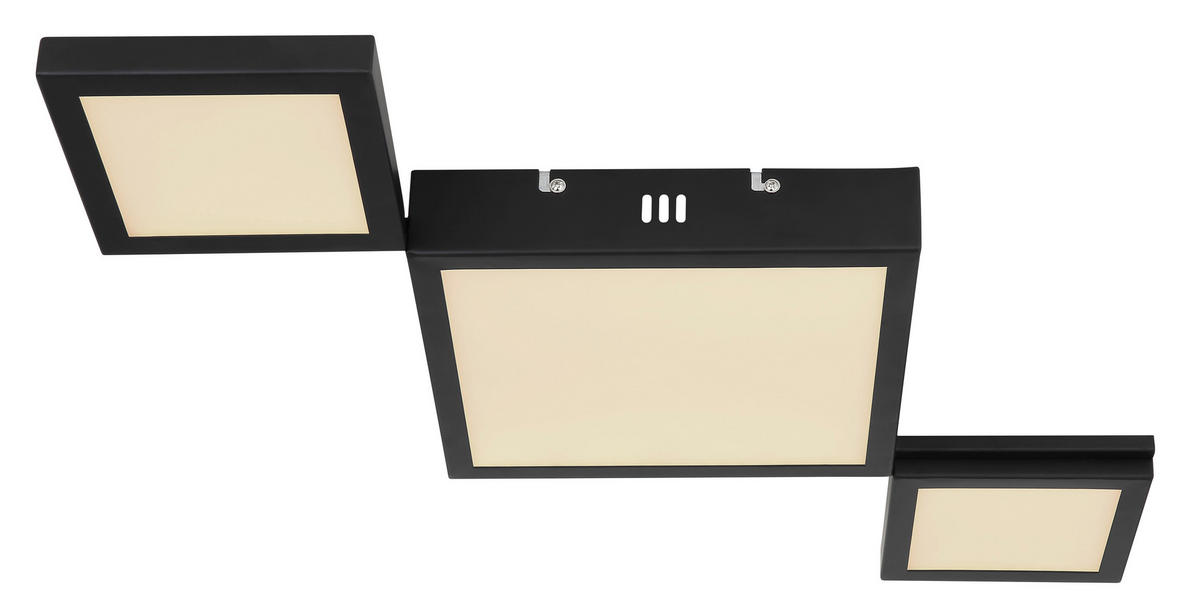 LED-DECKENLEUCHTE 71/31/4,5 cm   - Opal/Schwarz, Design, Kunststoff/Metall (71/31/4,5cm) - Globo