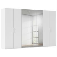 DREHTÜRENSCHRANK 350/235/61 cm,  in Weiß, 7-türig  - Weiß, Basics, Glas/Holzwerkstoff (350/235/61cm) - Novel