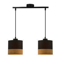 PENDELLEUCHTE 48/15/115 cm  - Eichefarben/Schwarz, Natur, Textil/Metall (48/15/115cm)