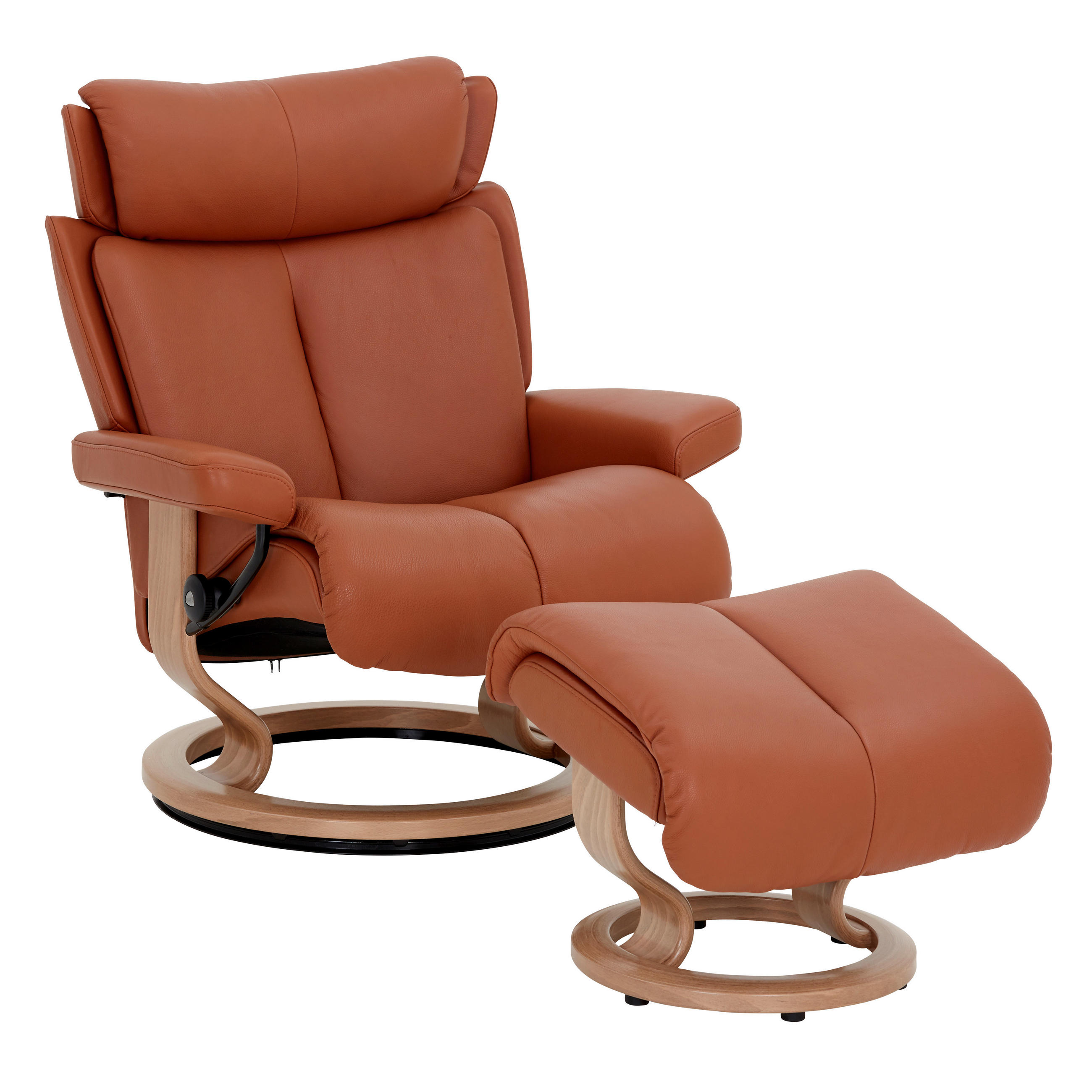 RELAXSESSELSET in Holz, Leder Braun  - Eichefarben/Braun, Natur, Leder/Holz (90/101-111/82cm) - Stressless