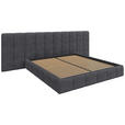 POLSTERBETT gepolstertes Kopfteil, Lattenrost, Bettkasten Anthrazit 160/200 cm  - Anthrazit/Schwarz, Design, Holz/Kunststoff (160/200cm) - Carryhome