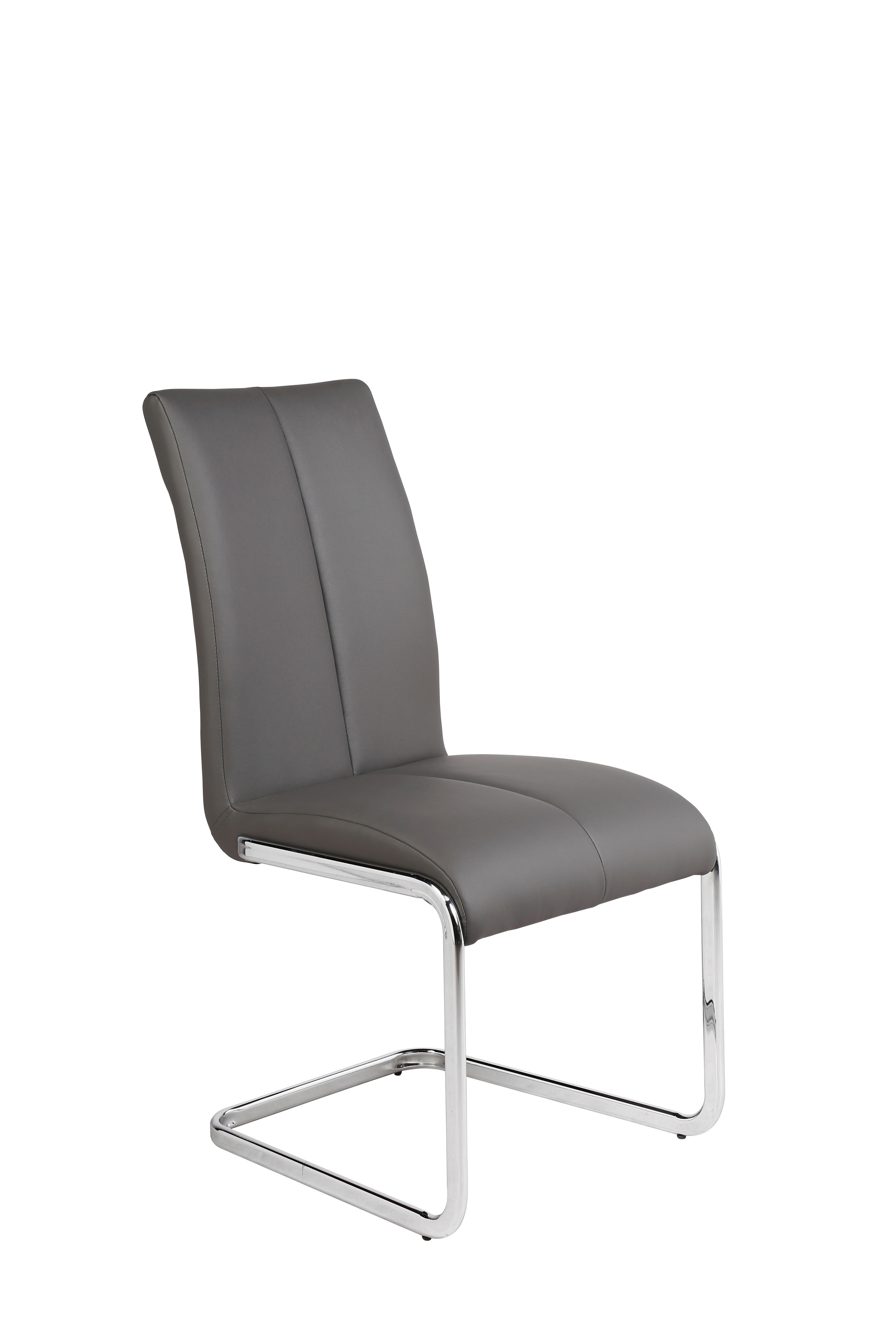 STOLICA  boje kroma, tamno siva  drvo, metal, tekstil      - tamno siva/boje kroma, Design, drvo/metal (45/103/61cm) - Xora
