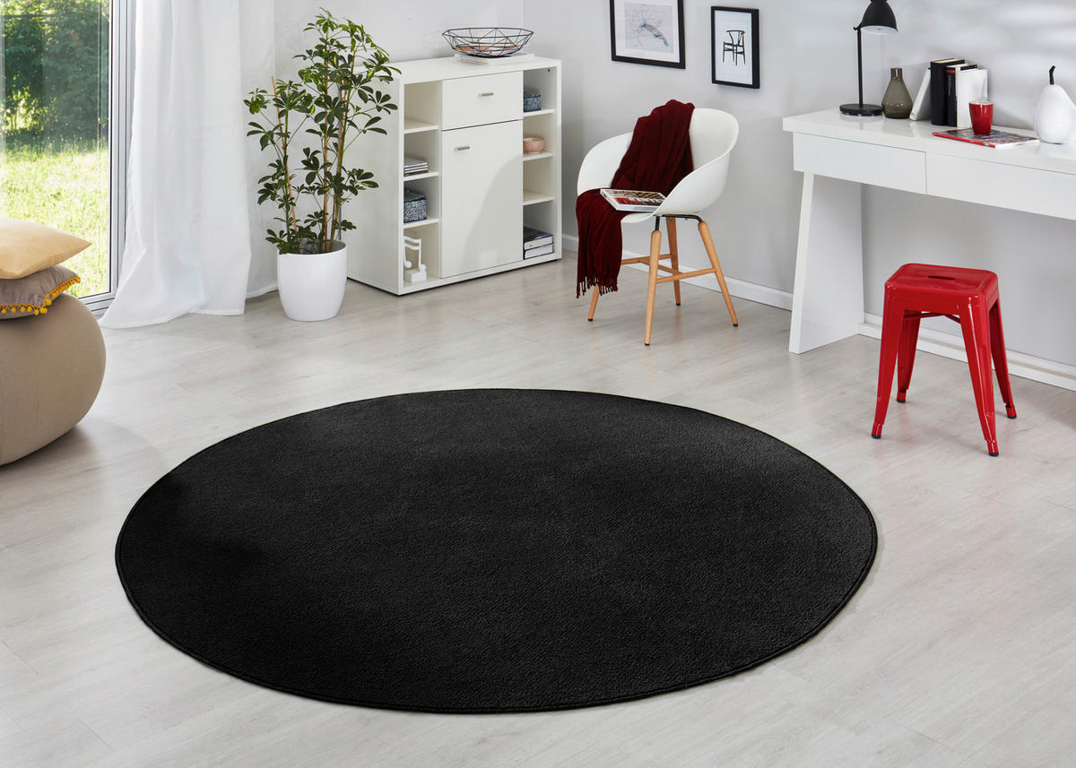 FLACHWEBETEPPICH 200 cm Fancy Schwarz  - Schwarz, Basics, Kunststoff (200cm)
