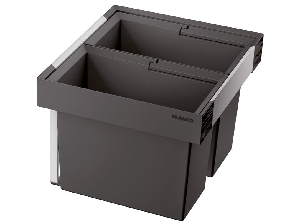 ABFALLSAMMLER 38 L  - Edelstahlfarben/Anthrazit, Basics, Kunststoff (45/32,5/40cm) - Blanco