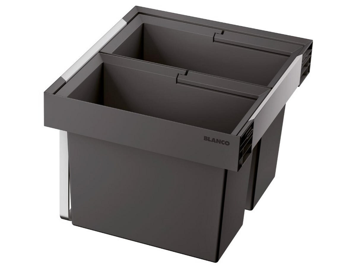 ABFALLSAMMLER 38 L  - Edelstahlfarben/Anthrazit, Basics, Kunststoff (45/32,5/40cm) - Blanco