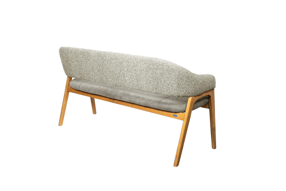 SITZBANK in Textil Taupe  - Taupe/Eichefarben, KONVENTIONELL, Holz/Textil (168/84/56cm) - Linea Natura