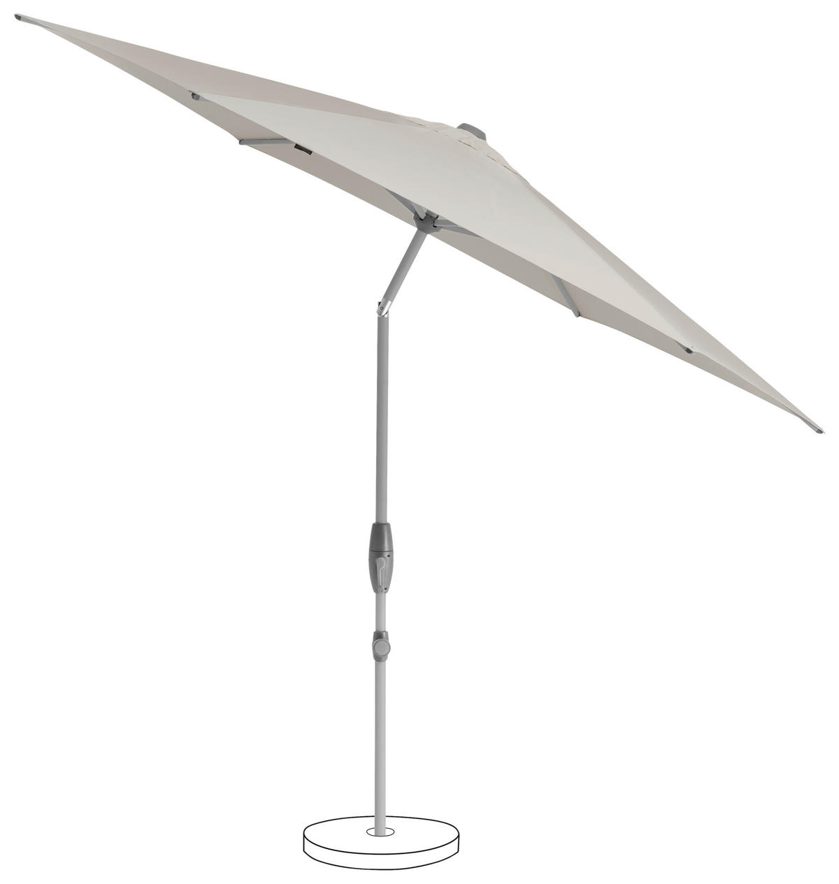 SONNENSCHIRM 330 cm Hellgrau  - Silberfarben/Hellgrau, KONVENTIONELL, Textil/Metall (330/330cm) - Suncomfort by Glatz