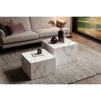 SADA KONFERENČNÍCH STOLKŮ, bílá, kompozitní dřevo, 58-50/58-50/40-33 cm - bílá, Design, kompozitní dřevo (58-50/58-50/40-33cm) - Livetastic