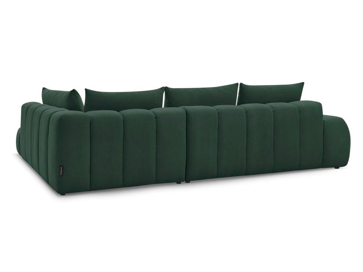 ECKSOFA Ottomane rechts  EVEREST Grün Struktur  - Schwarz/Grün, MODERN, Kunststoff/Textil (352/210cm)