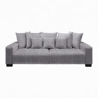 BIG SOFFA i silver  - silver/svart, Modern, trä (246/93/124cm) - MID.YOU