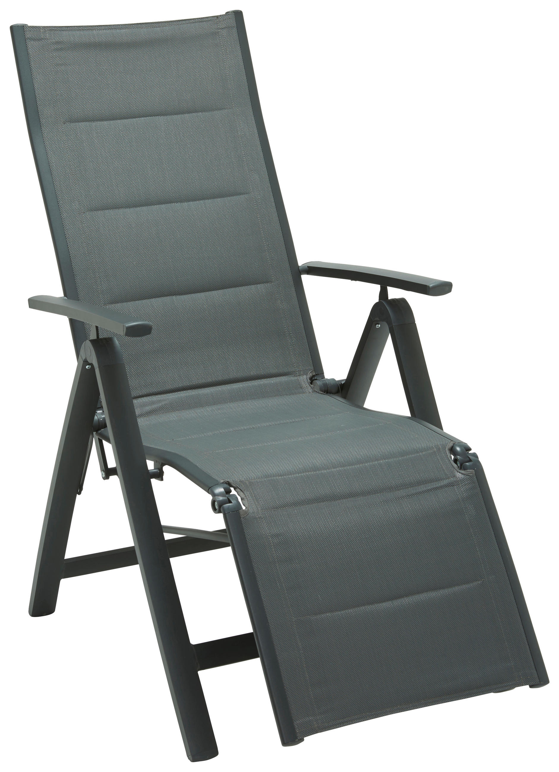 Scaun Relaxare De Grădină 60/110/72 cm  - antracit/gri, Konventionell, metal/textil (60/110/72cm) - Ambia Garden