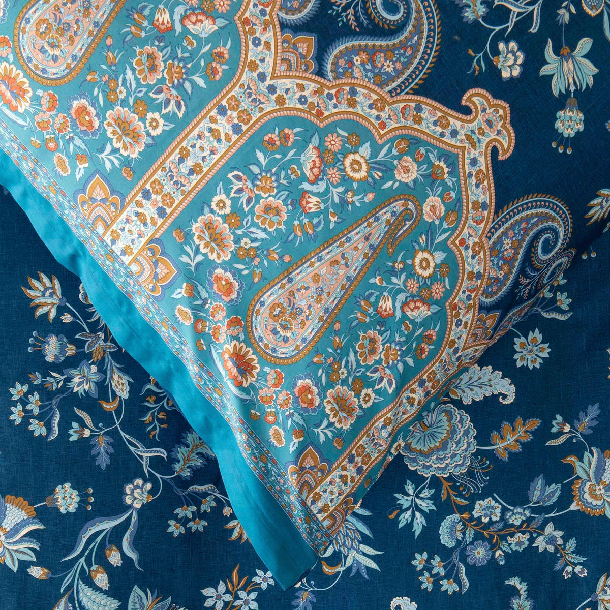 POSTELJNINA 140/200 cm saten modra  - modra, Konvencionalno, tekstil (140/200cm) - Bassetti