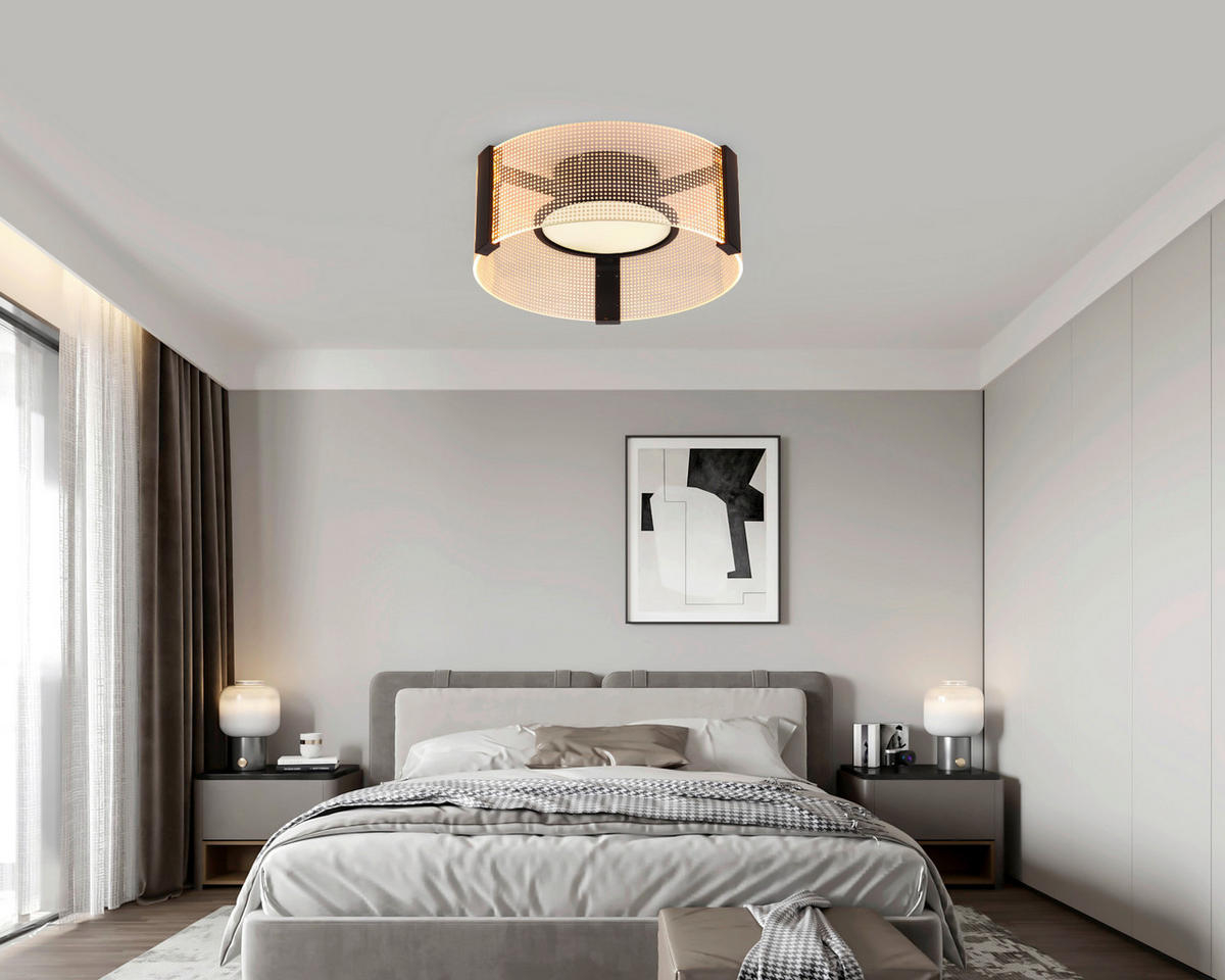 LED-DECKENLEUCHTE 40/16.5 cm   - Transparent/Weiß, Design, Kunststoff/Metall (40/16.5cm) - Novel