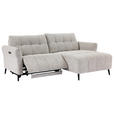 ECKSOFA  in Webstoff Grau  220/156 cm  - Grau/Nickelfarben, Design, Textil/Metall (220/156cm) - Carryhome