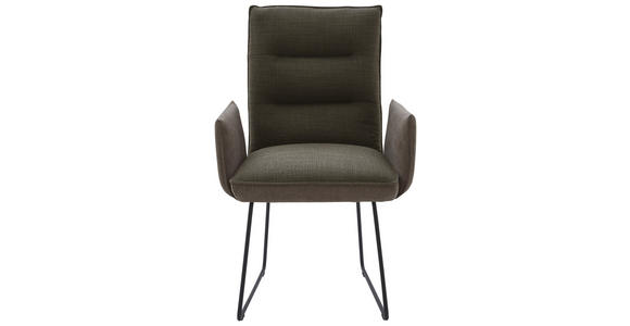 ARMLEHNSTUHL in Flachgewebe - Dunkelbraun/Schwarz, Design, Textil/Metall (59/93/59cm) - Dieter Knoll