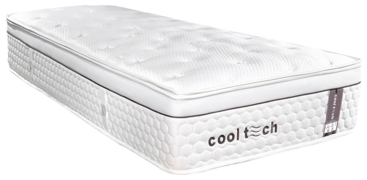 TASCHENFEDERKERNMATRATZE COOLTECH V-2 90/200 cm Höhe ca. 32 cm  - Weiß, Basics, Textil (90/200cm) - Livetastic
