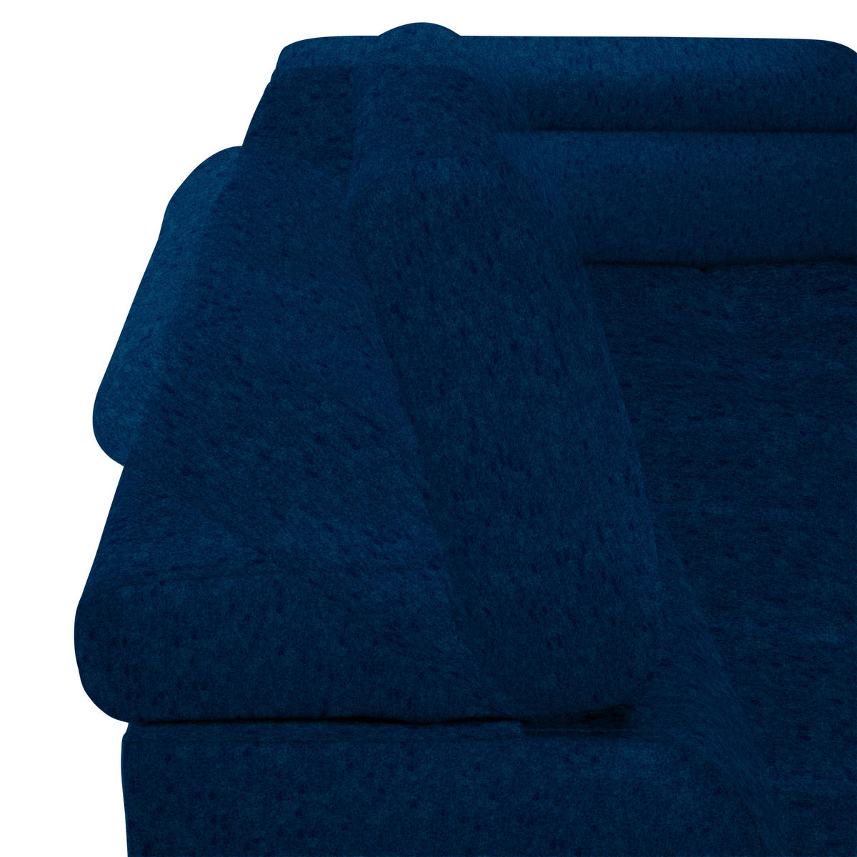 ECKSOFA in Samt, Webstoff Blau  - Blau/Schwarz, Design, Textil/Metall (270/177cm) - Welnova