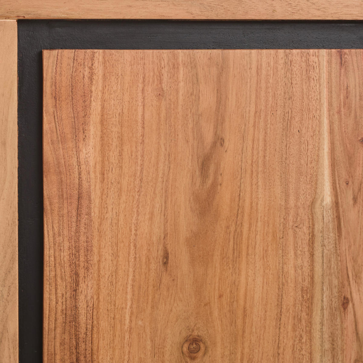 HIGHBOARD  in 150/150/40 cm  - Schwarz/Akaziefarben, Natur, Glas/Holz (150/150/40cm) - Livetastic