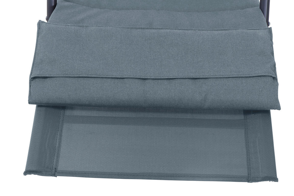 GARTEN-RELAXLIEGE 57/81/143 cm  - Blaugrau, KONVENTIONELL, Kunststoff/Textil (57/81/143cm) - Siena Garden