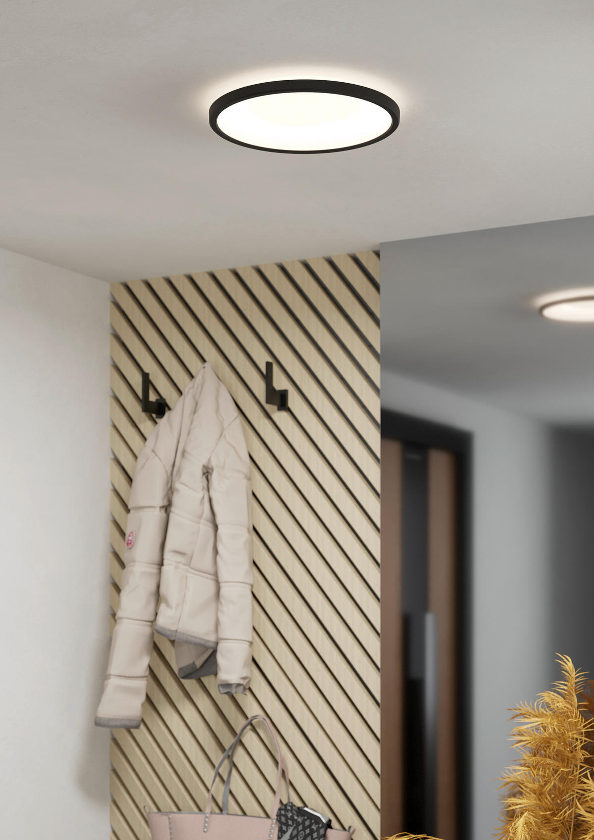 STROPNÍ LED SVÍTIDLO, 39/3 cm  - bílá/černá, Basics, plast (39/3cm) - Eglo