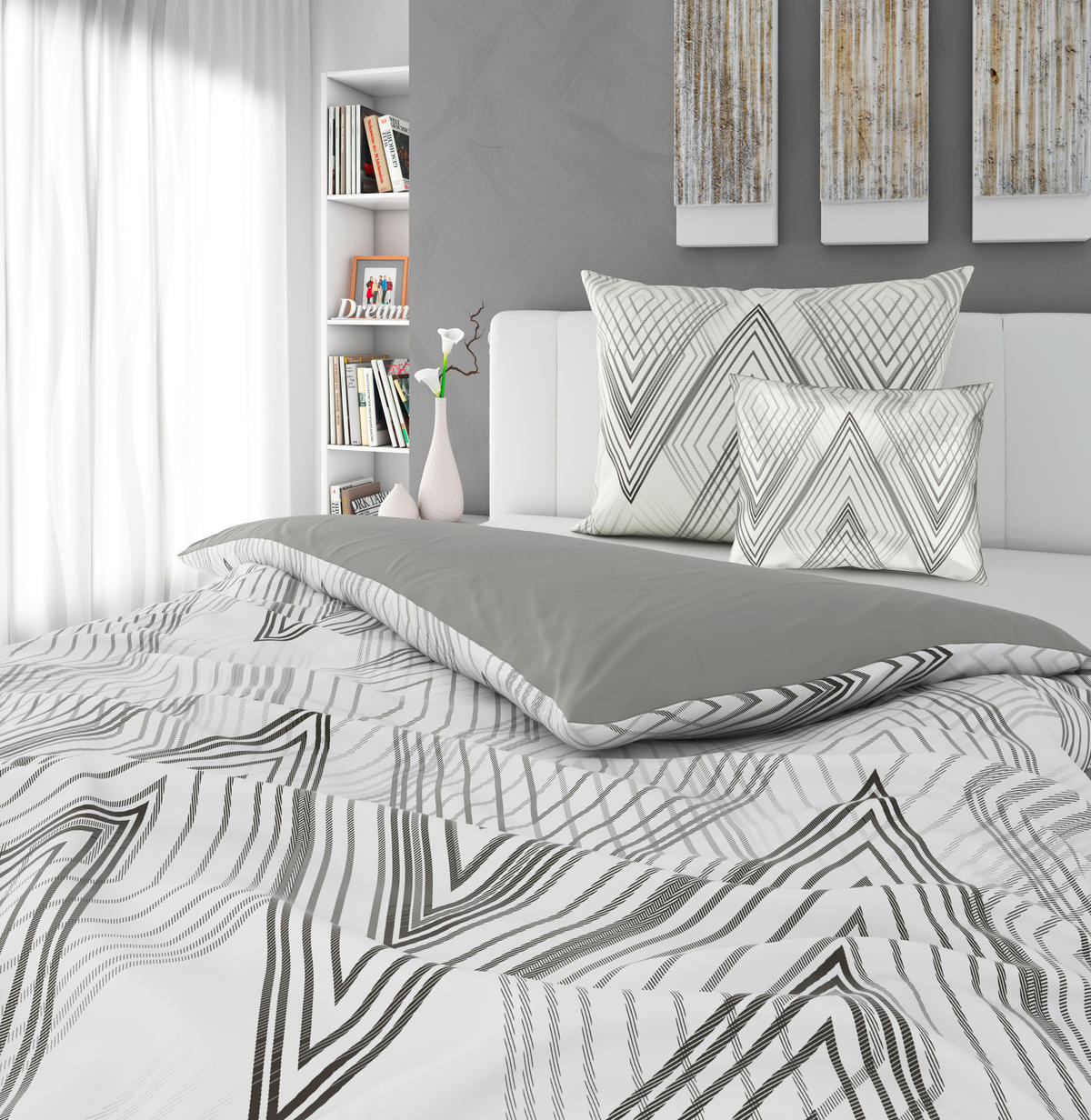 KÉTOLDALAS ÁGYNEMŰHUZAT 140/200 cm  - szürke, Design, textil (140/200cm) - Novel