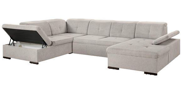 WOHNLANDSCHAFT  in Chenille Beige  - Beige/Grau, KONVENTIONELL, Kunststoff/Textil (188/340/240cm) - Carryhome