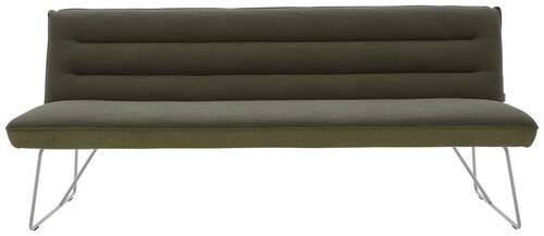SITZBANK in Metall, Textil Grün, Edelstahlfarben  - Edelstahlfarben/Grün, Design, Textil/Metall (168/89/68cm) - Dieter Knoll
