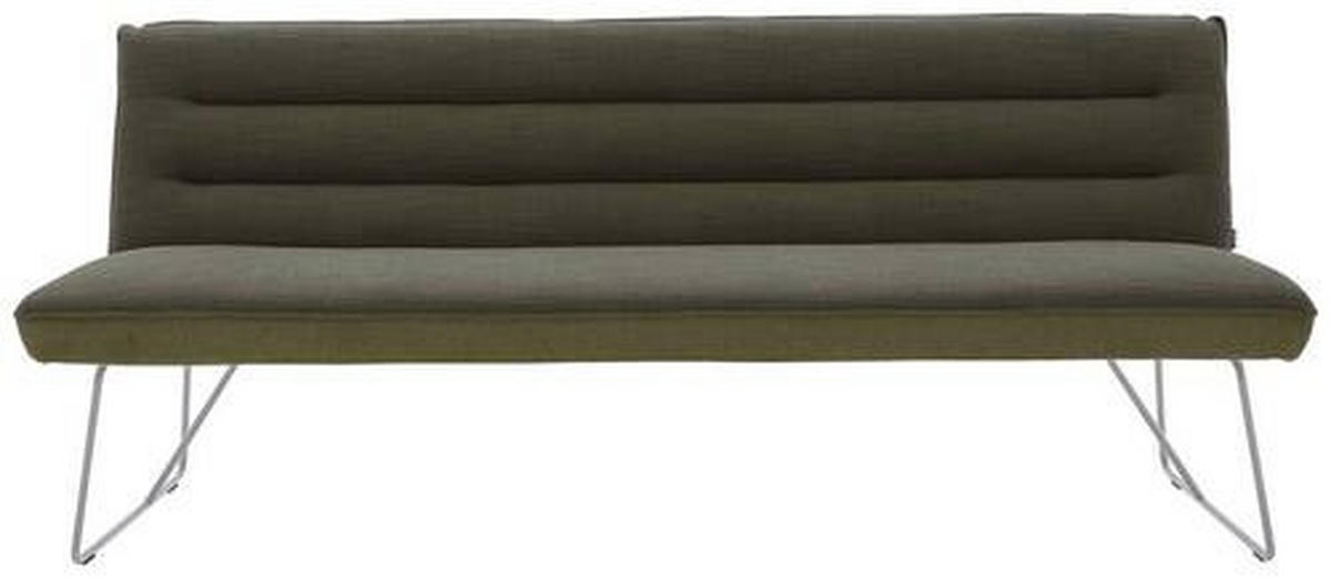 SITZBANK in Metall, Textil Grün, Edelstahlfarben  - Edelstahlfarben/Grün, Design, Textil/Metall (168/89/68cm) - Dieter Knoll