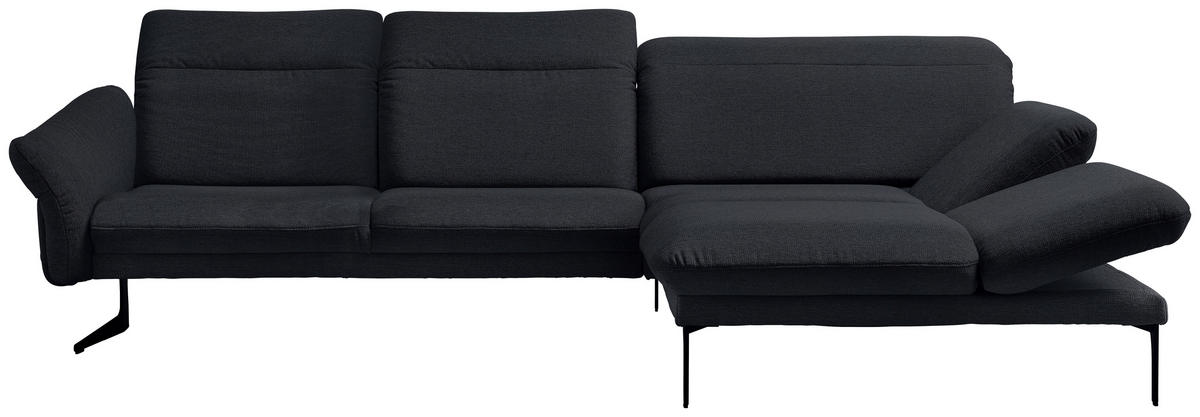 ECKSOFA in Webstoff Dunkelblau  - Anthrazit/Dunkelblau, Design, Textil/Metall (299/203cm) - Himolla
